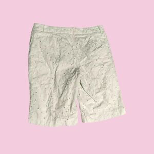 Y2K White Boho Bermuda Shorts